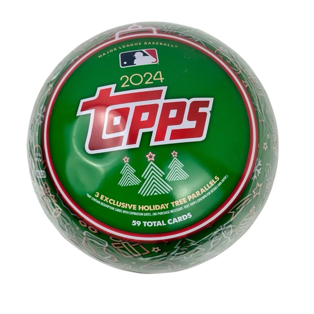 2024 Topps Holiday Tin Ornament MLB Baseball Collector Tin NEW & SEALED 5140 - Picture 1 of 9